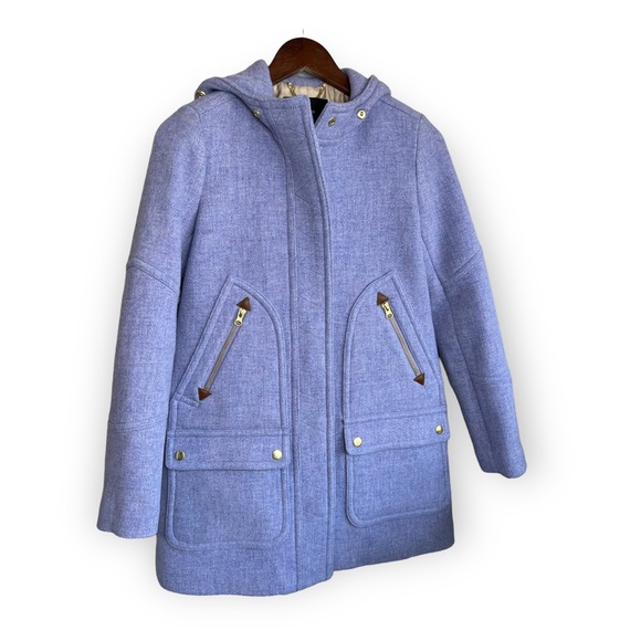 J Crew Wool Chateau Parka 0P Purple Lilac - Picture 3 of 13